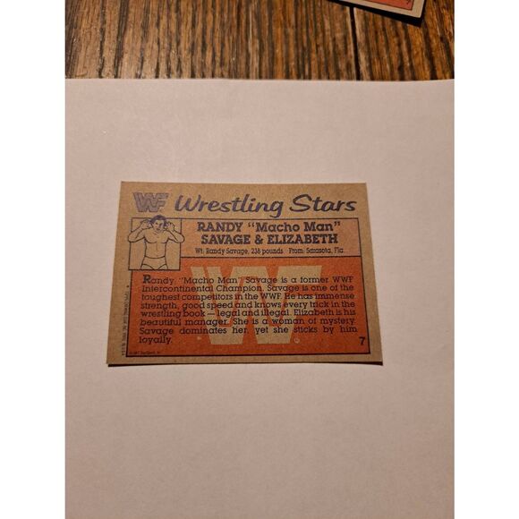 1987 Topps WWF Randy Macho Man Savage Elizabeth #7 Vintage Wrestling Card - Picture 2 of 2